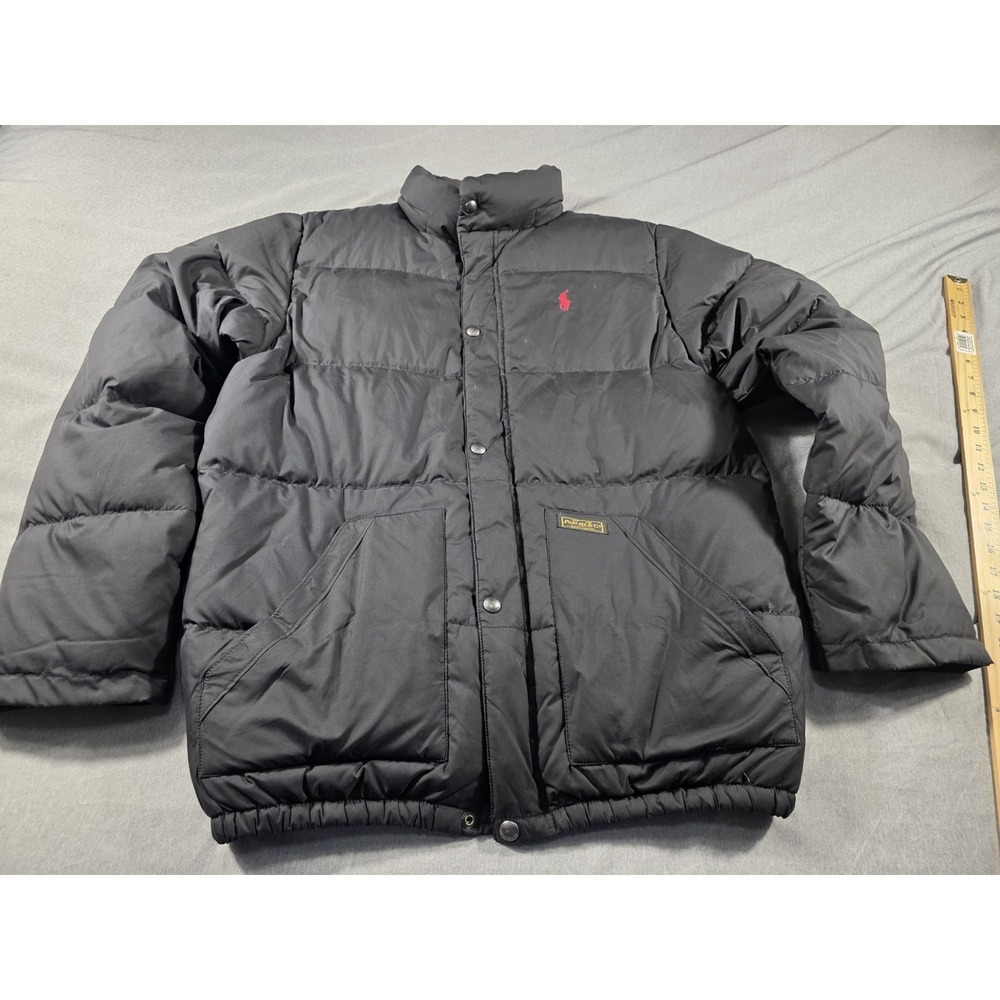 Polo Ralph Lauren Jacket Black Thick Down Puffer Jacket Youth XL 18-20